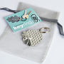 Bee On Honeycomb Pewter Keyring Bee Gifts, thumbnail 4 of 7