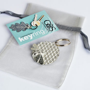 Bee On Honeycomb Pewter Keyring Bee Gifts, 4 of 7