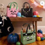 Novelty, Bespoke Kid’s Halloween Bags, Pink Pumpkin,Green Frankenstein, Black Bat, thumbnail 1 of 10