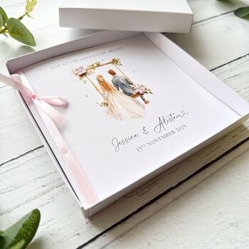 Handmade Wedding Day Card, Romantic Blonde Bride And Groom Design, 2 of 6