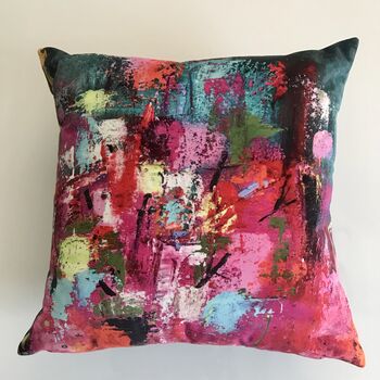 Velvet Abstract Cushion Colour Pop, 2 of 5