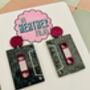 Cassette Tape Glitter Resin Earrings, thumbnail 3 of 4