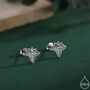 Sterling Silver Enamel Ivy Leaf Stud Earrings, thumbnail 1 of 11