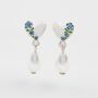 Forget Me Not Heart And Pearl Earrings Silver, thumbnail 1 of 9