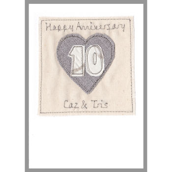 Personalised 10th Tin Wedding Anniversary Card, 9 of 12