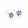 Sterling Silver Blue Forget Me Not Stud Earrings – 5mm, thumbnail 8 of 9