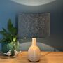 Enid Roan Blue Tweed Floral Lined Lampshades, thumbnail 9 of 11
