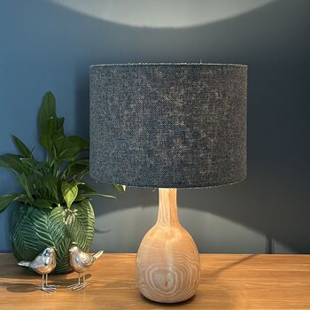 Enid Roan Blue Tweed Floral Lined Lampshades, 9 of 11