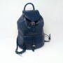 Drawstring Leather Backpack Navy Blue Sac A Do, thumbnail 6 of 6