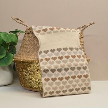 Pull Through Hearts Scarf In Taupe, 2 of 3