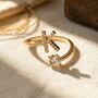 Gold Plated Adjustable Personalised Initial Ring, thumbnail 1 of 5