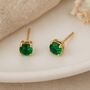 9ct Gold May Birthstone Stud Earrings – 4mm, thumbnail 1 of 4