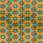 Orange Teal Geometric Flower Tile, thumbnail 2 of 10