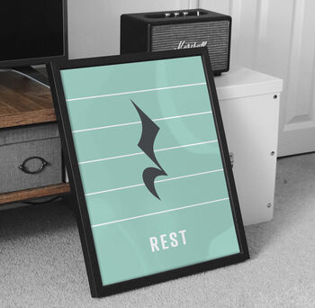 Crotchet Note Rest Print | Music Theory Poster, 9 of 10