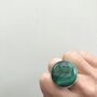 Large Silver Malachite Ring 'Transformation', thumbnail 2 of 8