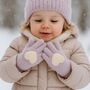 Cosy Children’s Gloves With Fluffy Heart, thumbnail 1 of 8