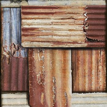 Rusty Tin Wallpaper Set Of Three Rolls, 2 of 2