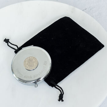 70th Birthday Shilling Coin Compact Mirror, 4 of 7
