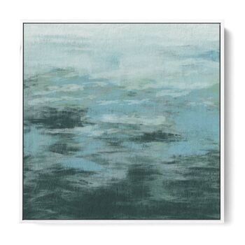 Teal Brush Strokes Abstract Canvas Art Print, 2 of 3
