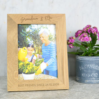 Granny And Me Personalised Solid Oak Photo Frame, 2 of 3