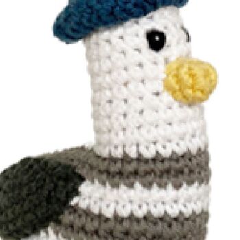 Fairtrade Crochet Baby Bag Charms Seagull, 4 of 4
