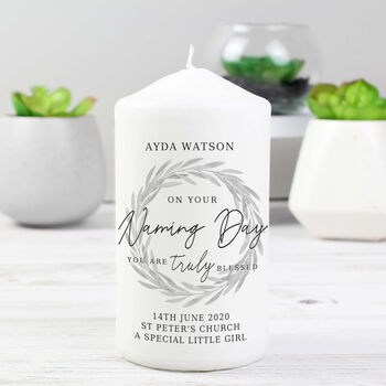 Personalised Naming Day Candle, 2 of 2