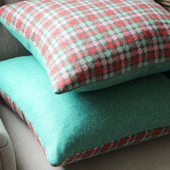 Multi Spot Pink And Turquoise Wool Cushion, 3 of 3