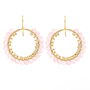 Blush Pink Jade And Gold Plated Handmade Drop Hoop Earrings, thumbnail 2 of 7