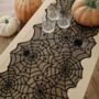 Black Spider Web Halloween Table Runner, thumbnail 1 of 3