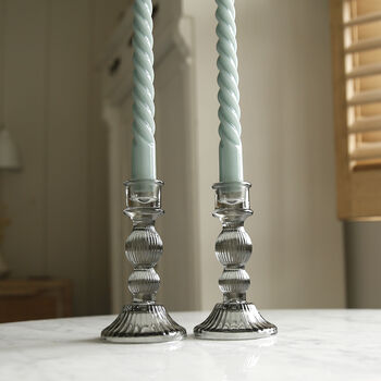 Lined Glass Candlestick Holder, 2 of 4
