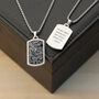 Personalised Men's Snowflake Obsidian Dog Tag Necklace, thumbnail 1 of 8