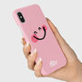 Personalised Pink Smiley Phone Case, thumbnail 3 of 6