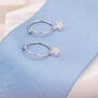 Delicate Star Dangle Hoop Earrings Sterling Silver, thumbnail 3 of 7
