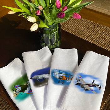 Set Of Four Handkerchiefs With Raf Aeroplane Illustrations, 12 of 12