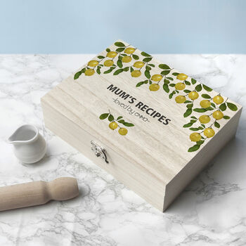 Personalised Lemon Grove Recipe Box, 4 of 10