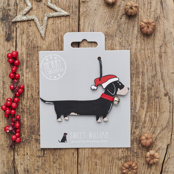 Christmas Dachshund Dog Pin Badge, 8 of 12