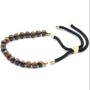 Mens Tigers Eye Bracelet 18 K Gold Plated, thumbnail 4 of 5