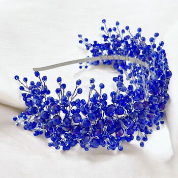 Vibrant Blue Crystal Headband, 7 of 7