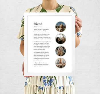 Personalised Use Your Favourite Photos And Words Friend Print, 6 of 6