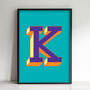 Letter K Print Alphabet Initial Wall Art Print, thumbnail 2 of 3