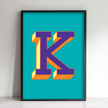 Letter K Print Alphabet Initial Wall Art Print, 2 of 3