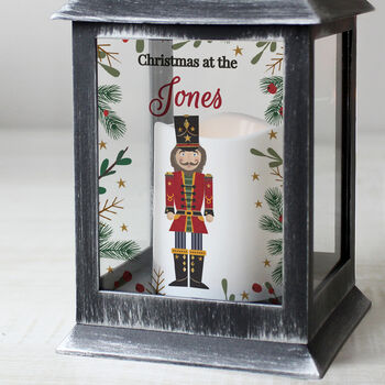 Personalised Christmas Nutcracker Black Lantern, 2 of 3