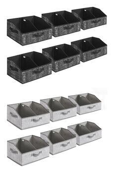 Six Piece Fabric Storage Boxes Wardrobe Bins, 6 of 6