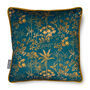 Luxury Super Soft Velvet Cushion Rainforest Teal With Optional Piping, thumbnail 1 of 9