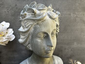 38cm Grey Female Bust Statue Elegant Lady Head Decor, 10 of 12