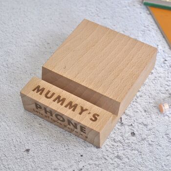 Personalised Mummy Wooden Phone Stand, 2 of 5