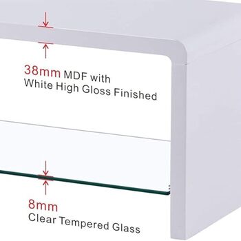 Goldfan White Gloss Coffee Table Center Tables, 8 of 12