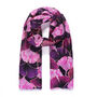 Fuchsia Pink Mix Luxurious Ginkgo Leaf Pashmina Scarf, thumbnail 2 of 4