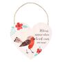 Loved Ones Winter Robin Hanging Heart Sign, thumbnail 1 of 2