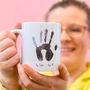Father's Day Child's Hand Print Mug Personalised, thumbnail 2 of 6